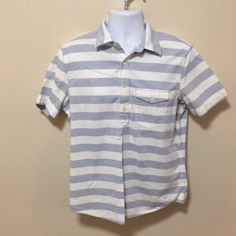 American Eagle Light Blue/White Mens Shirt Size L